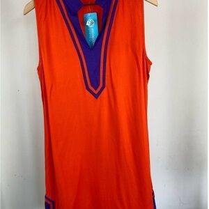 Escapada Living Orange and Purple Sleeveless Sheath Dress